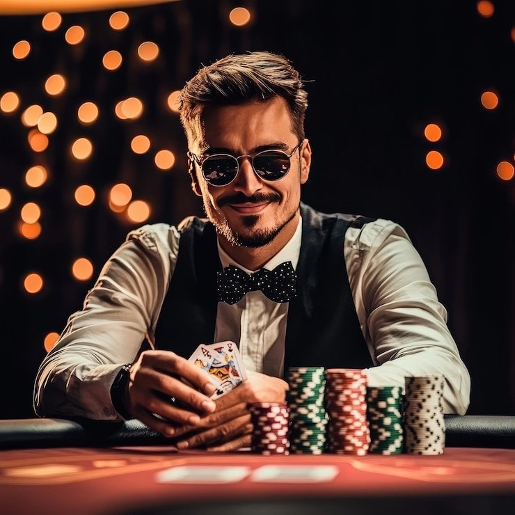Tampilan meja blackjack live dealer di aplikasi pkv77
